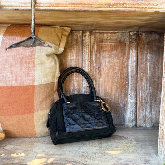 Christian Dior Black Cannage Vintage Handbag
