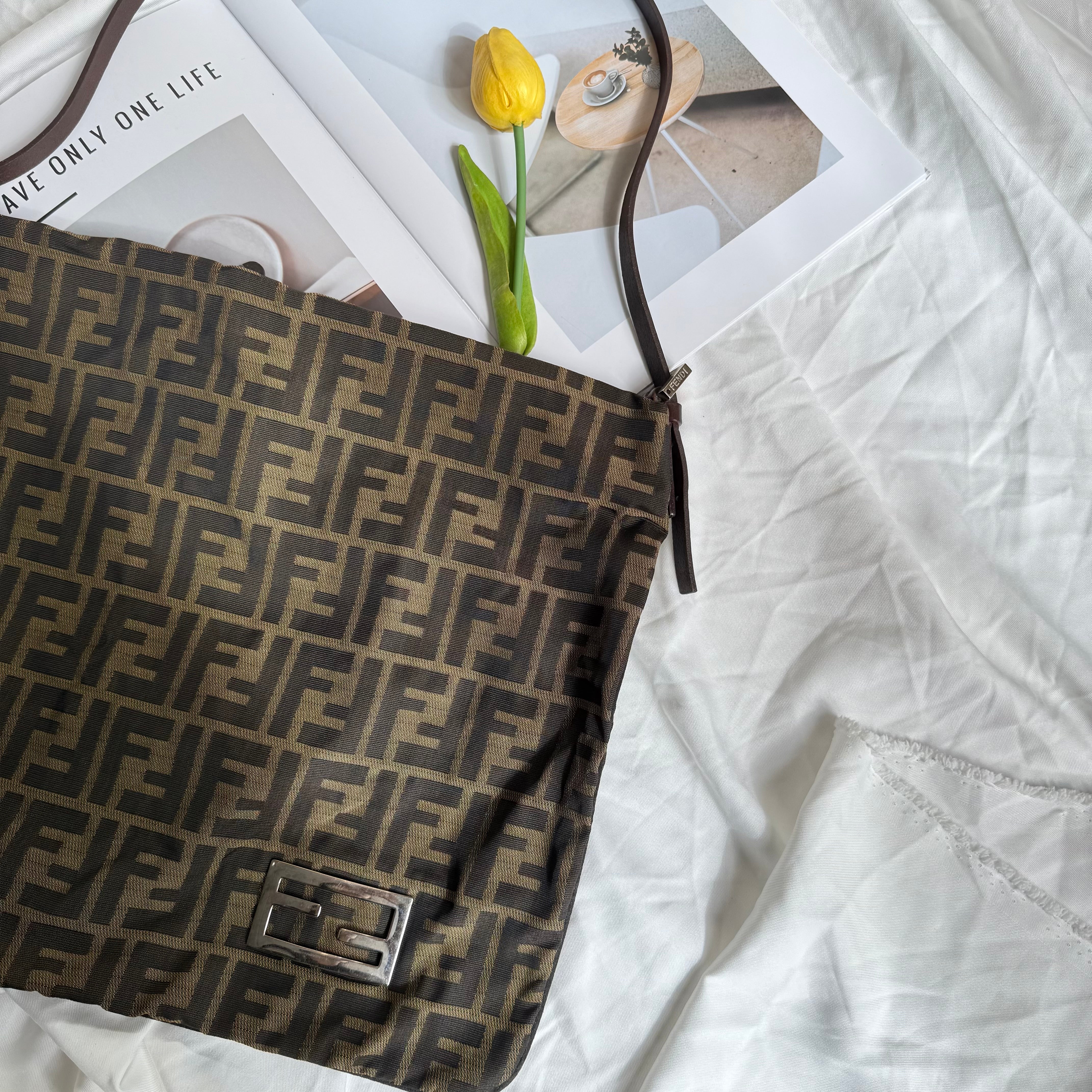 Fendi FF Zucca Canvas Shoulder Bag