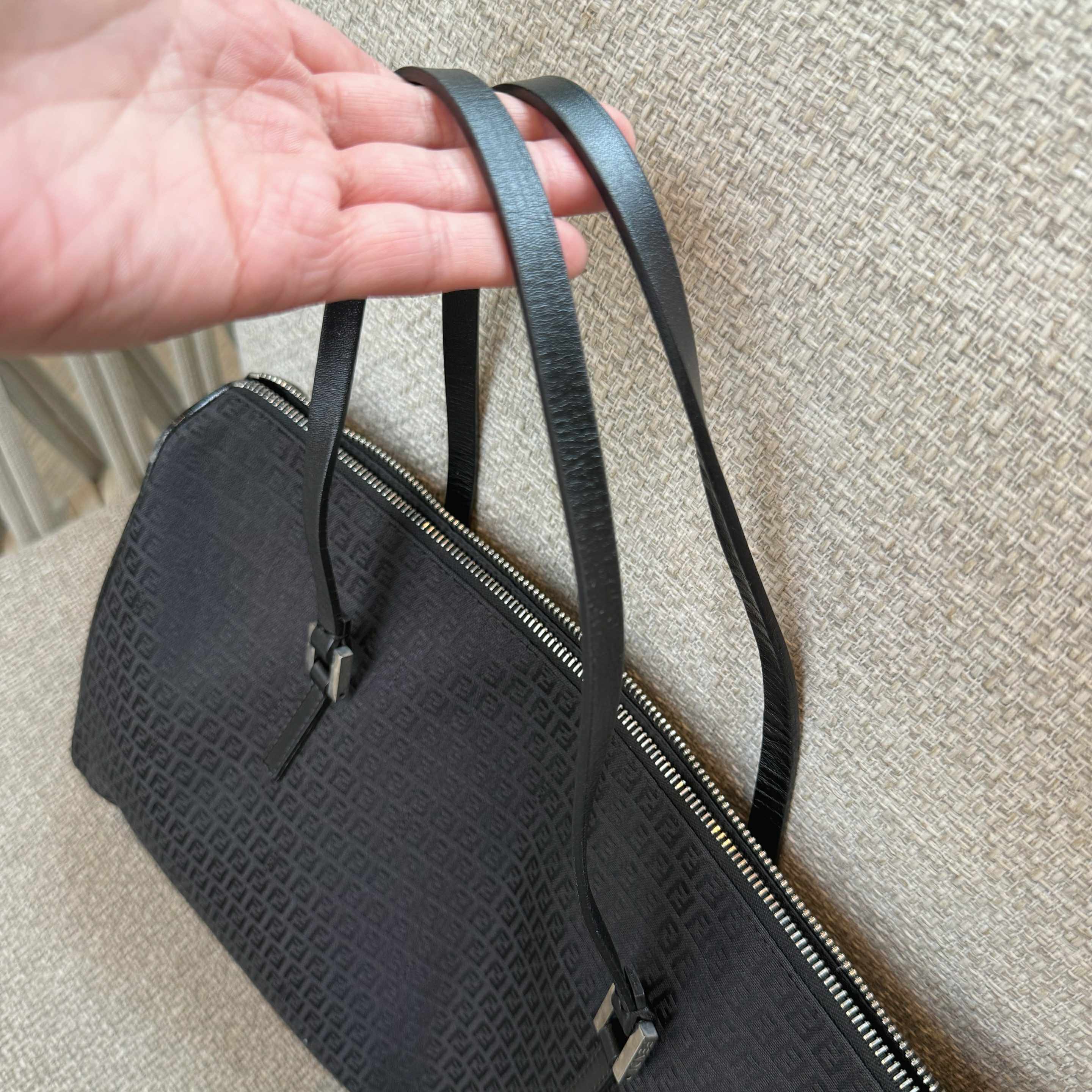 Fendi Micro Bauletto Canvas Top Handle Bag