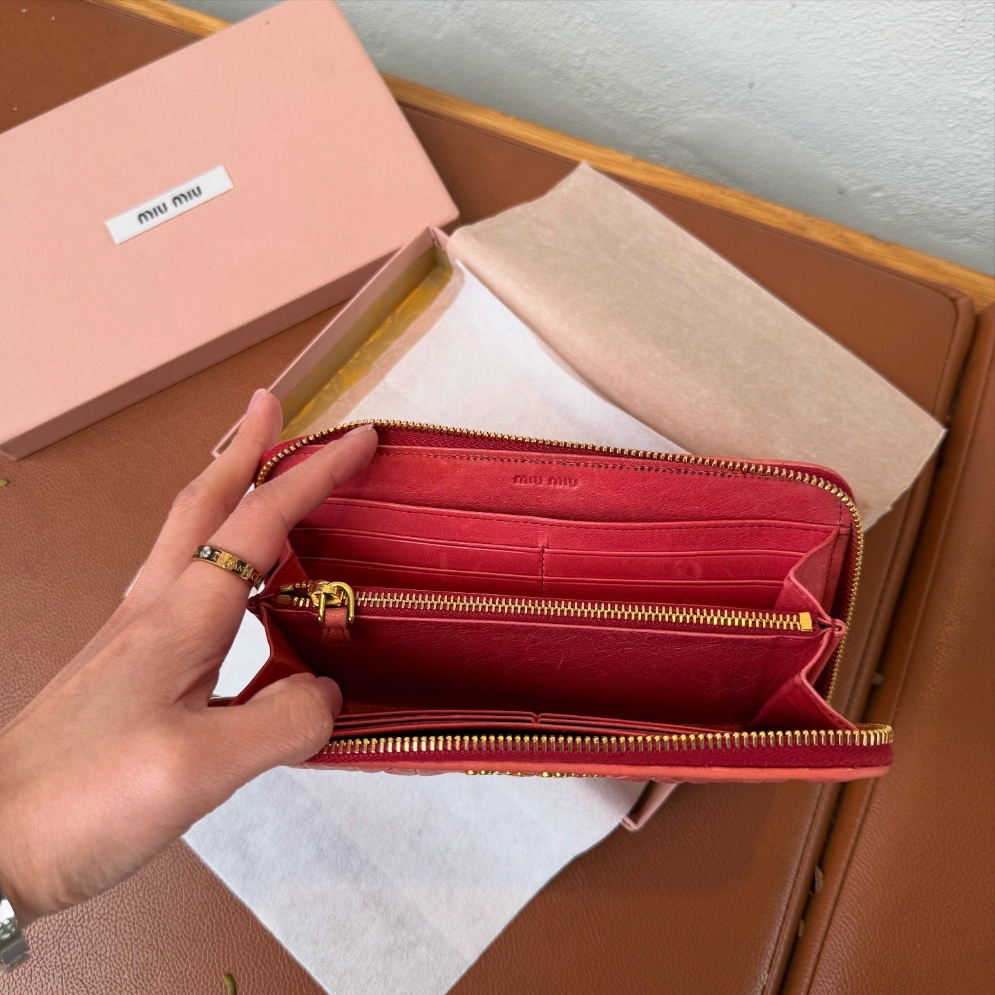 Miu Miu Leather Long Wallet