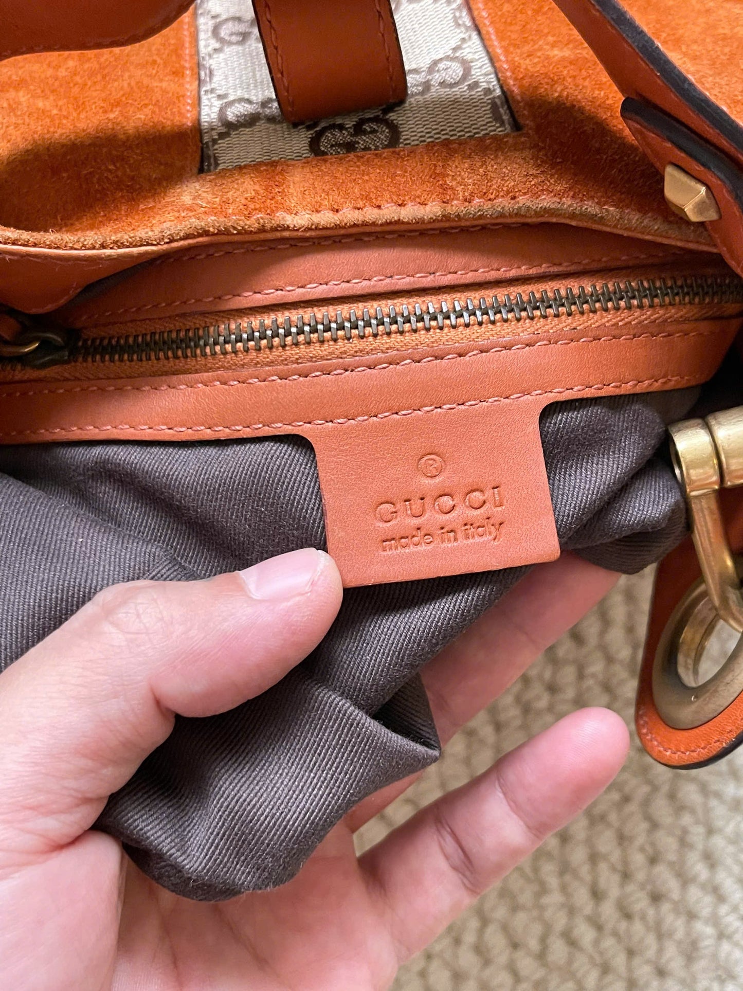 GUCCI Suede Nailhead Jackie shoulder bag