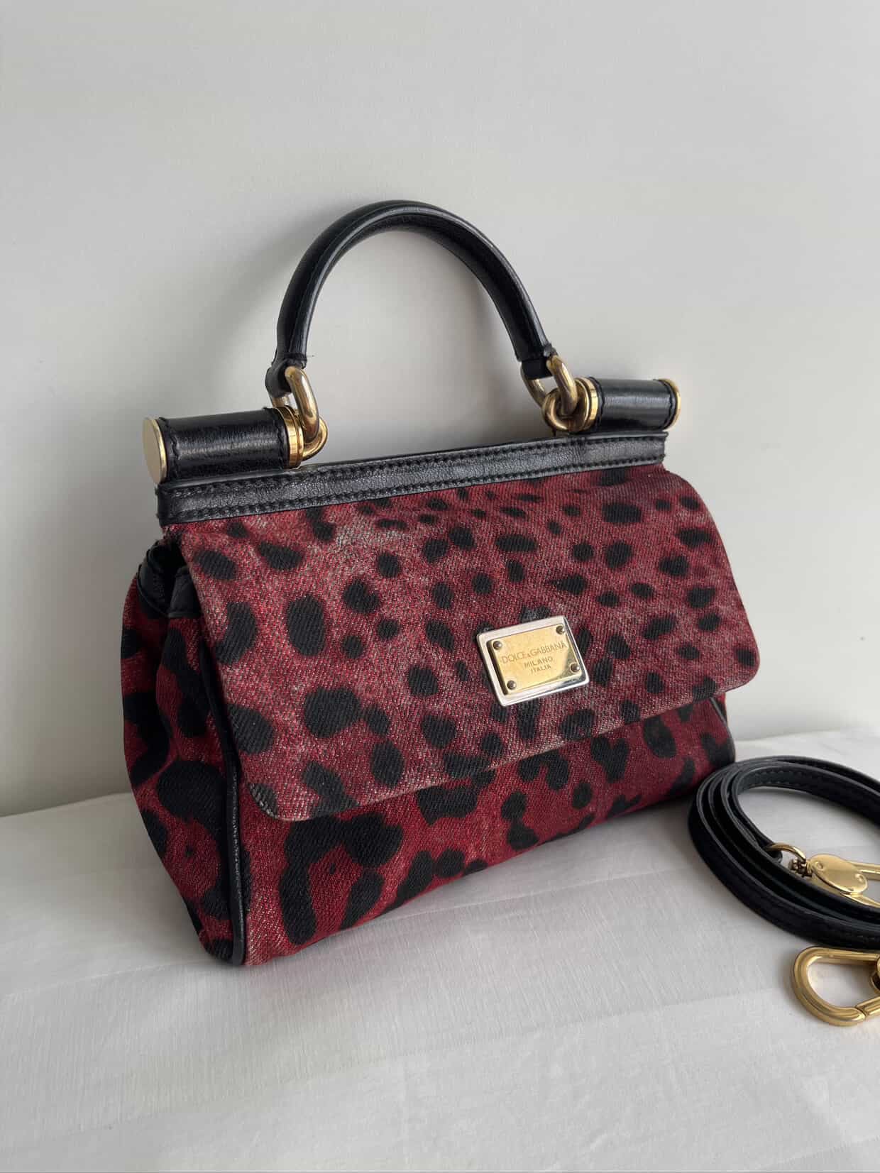 Dolce & Gabbana Canvas Small Miss Sicily Top Handle Bag