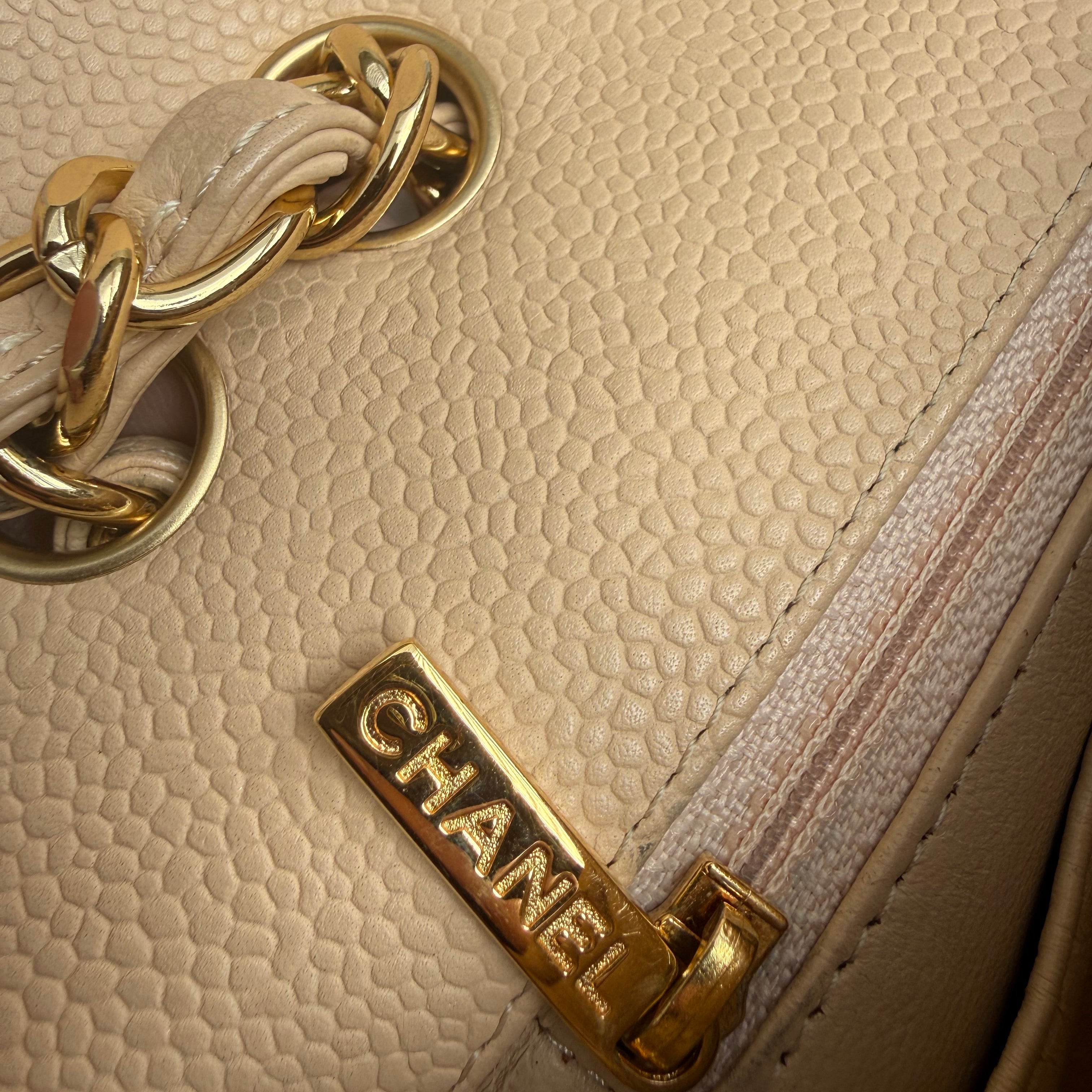 Chanel Classic Flap Jumbo Beige Caviar Bag