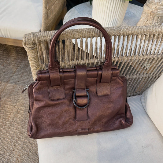 Salvatore Ferragamo Brown Leather Shoulder Bag