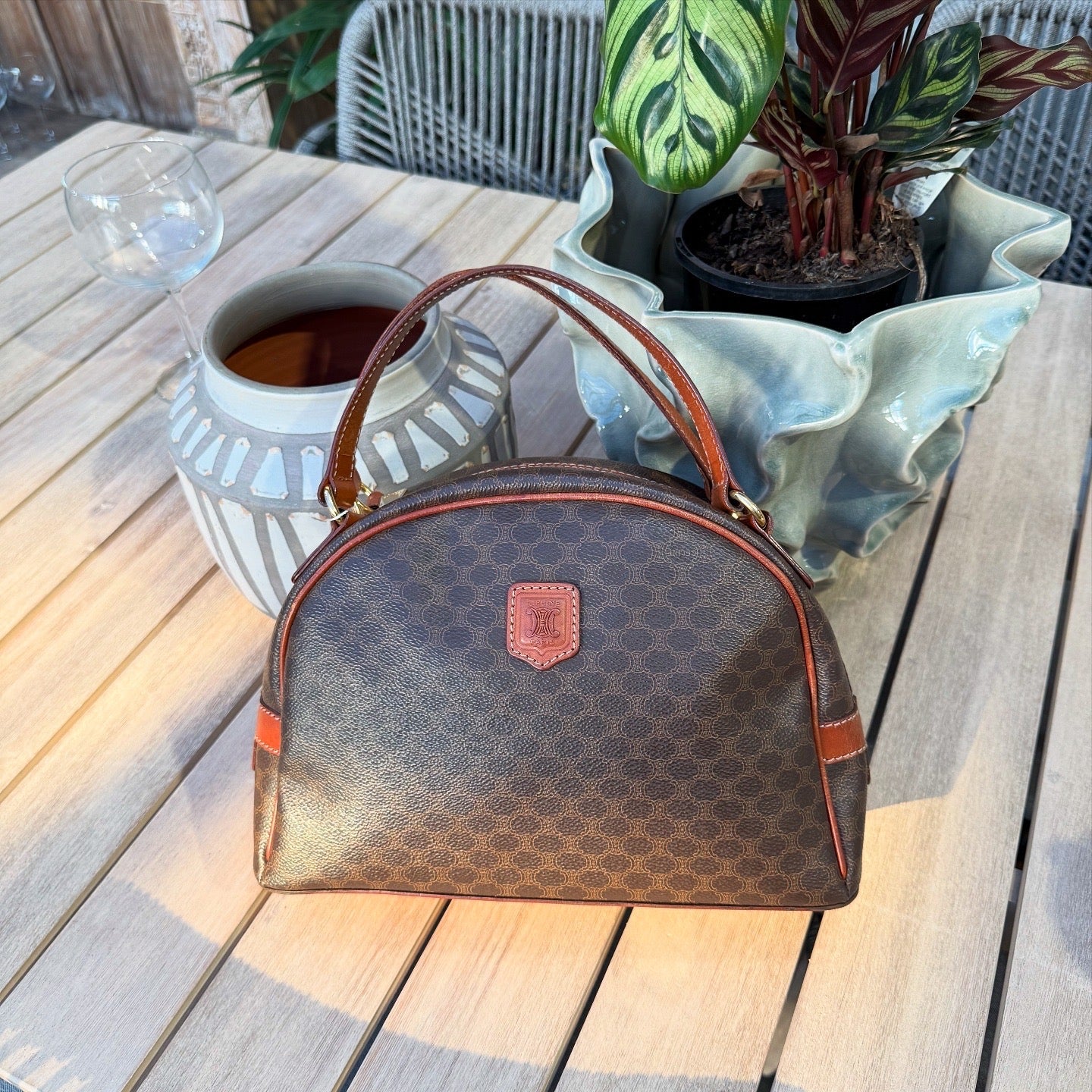 Celine Macadam Triomphe Dome Handbag