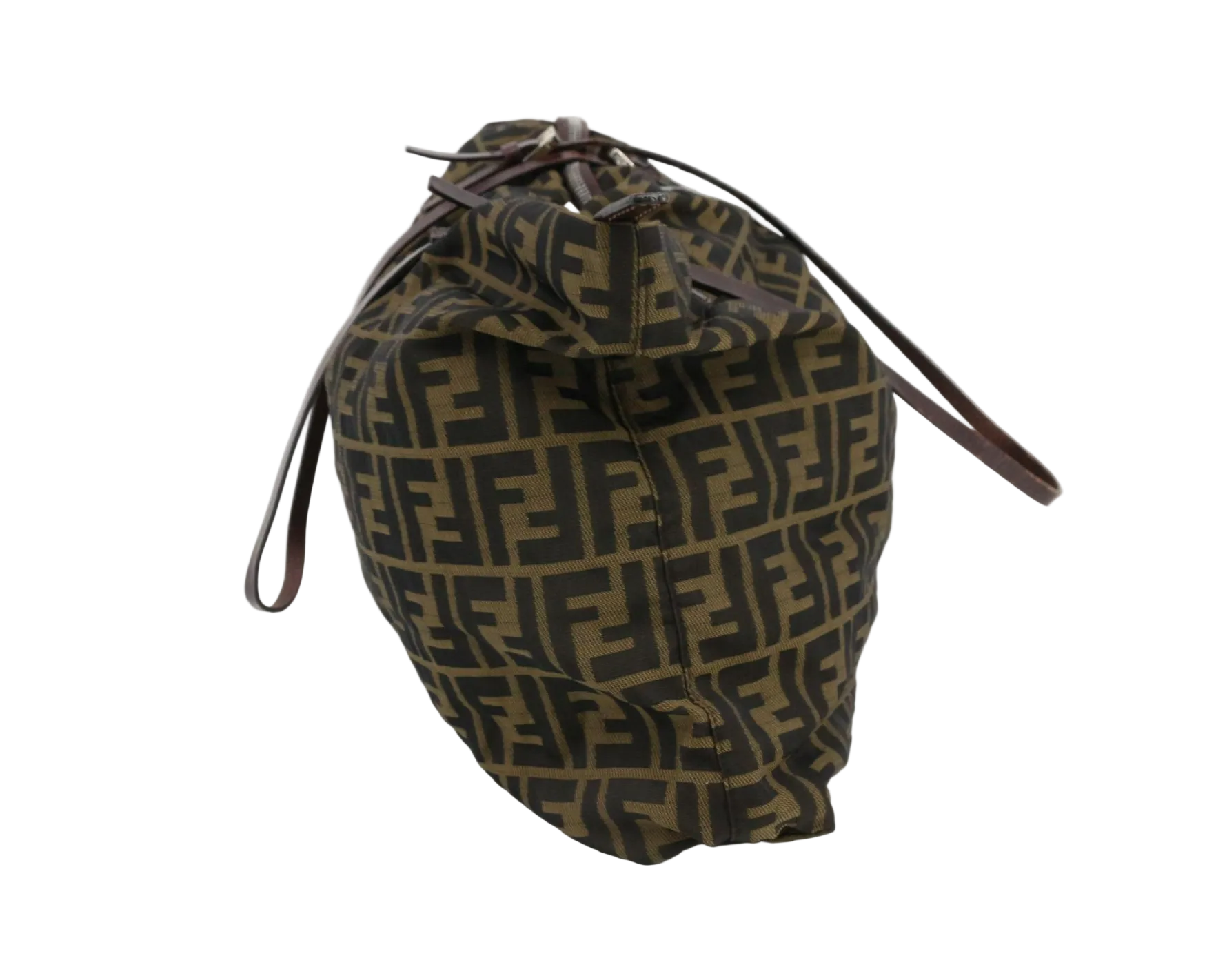 Fendi Zucca Canvas Tote Silver Logo FF