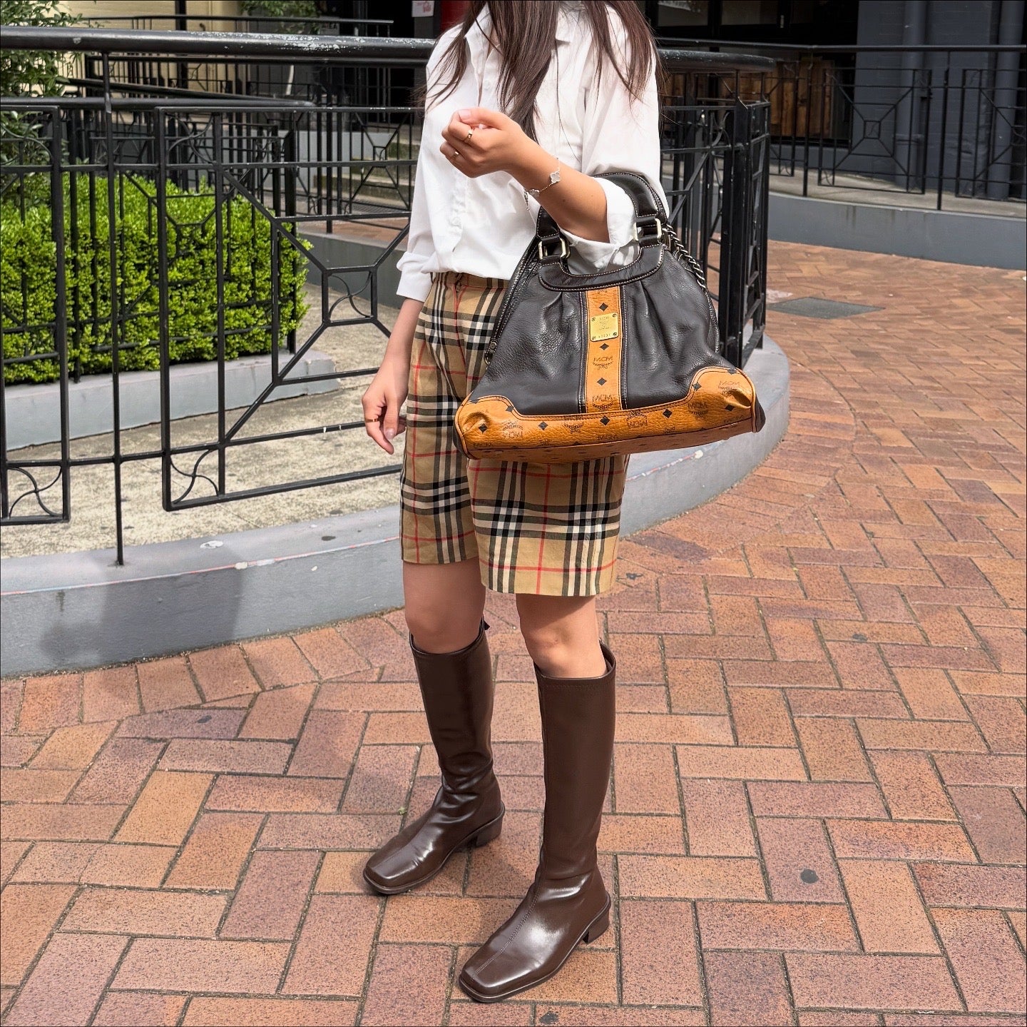 MCM Brown and Tan Leather Tote