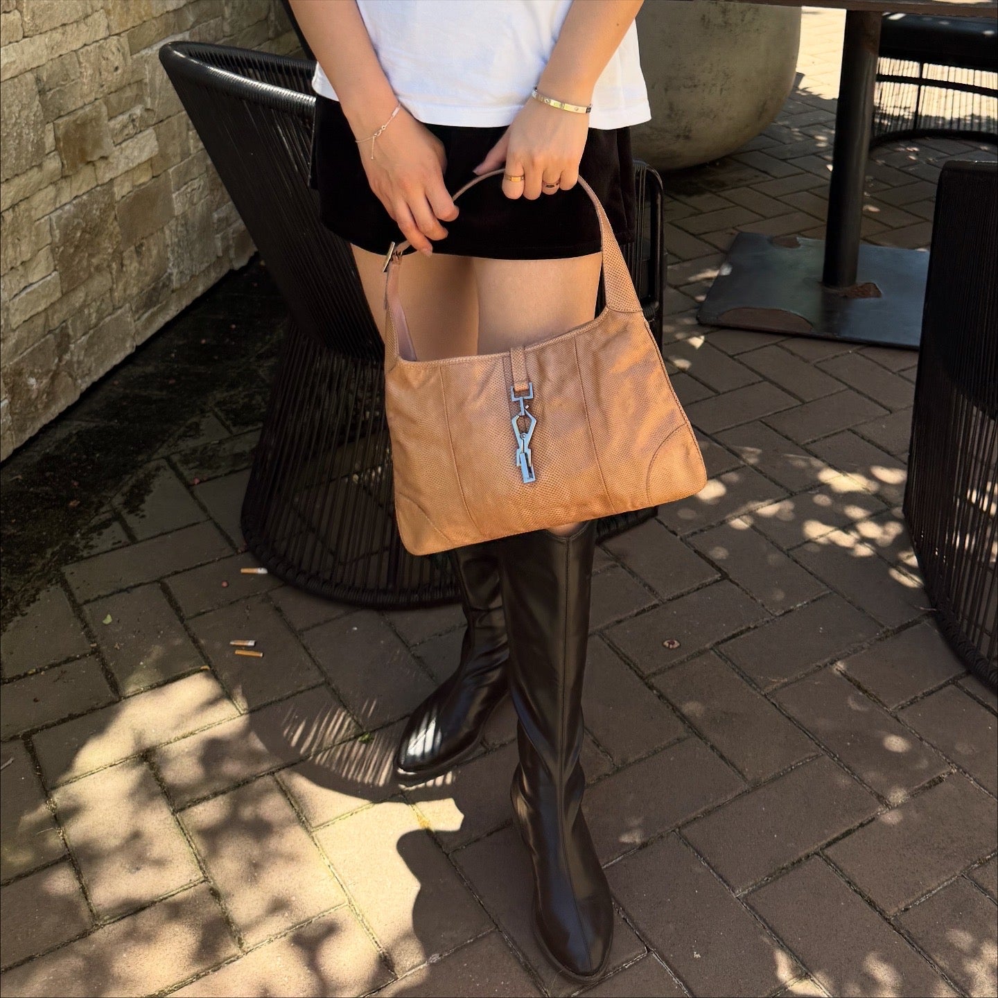 Gucci Jackie Vintage Lizard Shoulder Bag