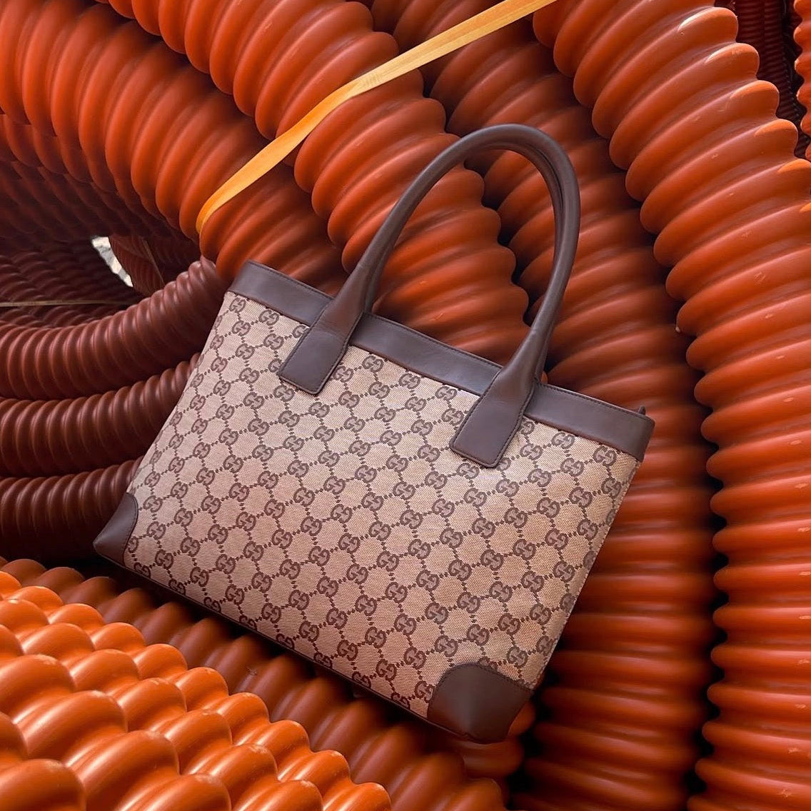 Gucci GG Brown Monogram Canvas Tote Bag