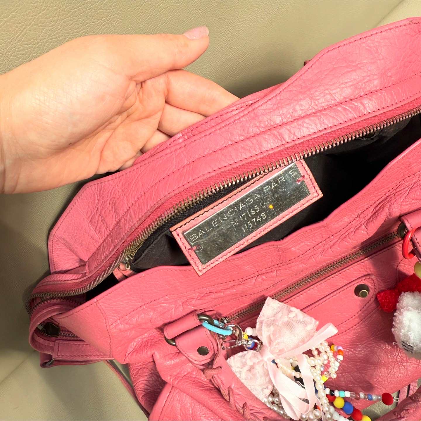 Balenciaga City Pink Leather Handbag