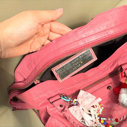 Balenciaga City Pink Leather Handbag