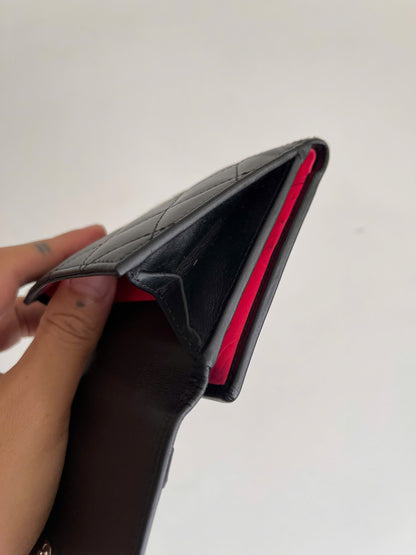 Chanel Cambon Compact Wallet Purse Black