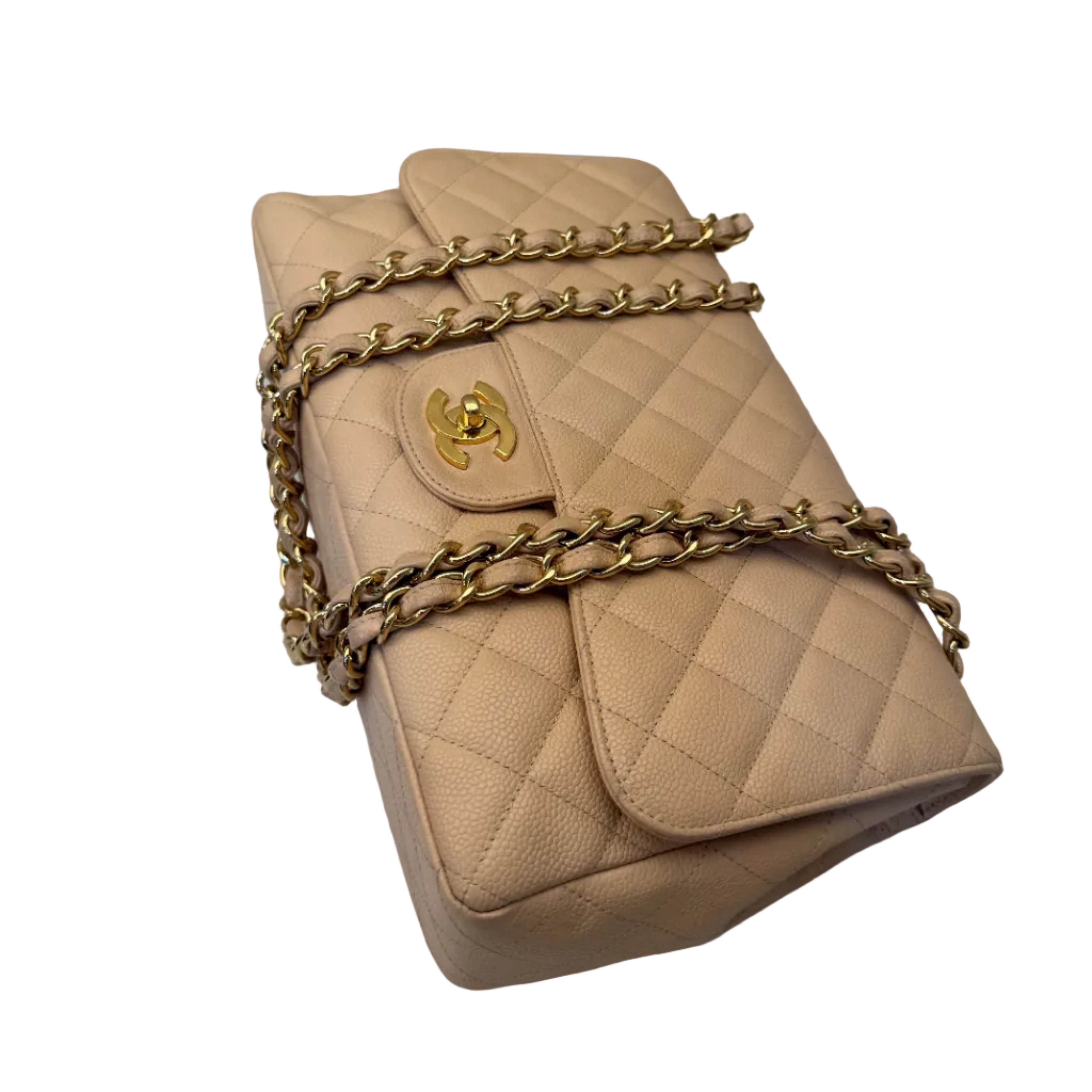 Chanel Classic Flap Jumbo Beige Caviar Bag
