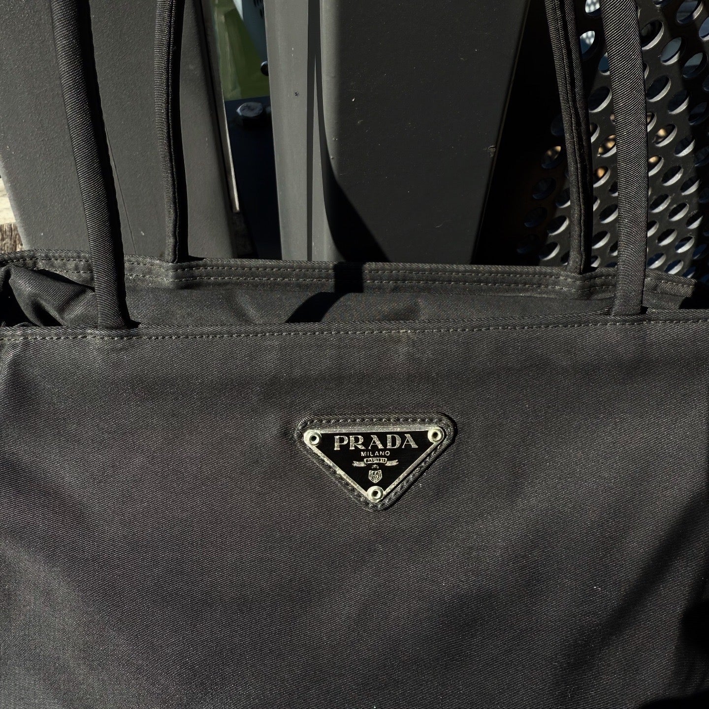 PRADA Black Tessuto Nylon Tote Bag