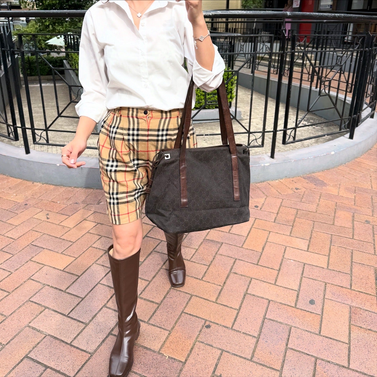 GUCCI GG Canvas Handbag Tote Bag