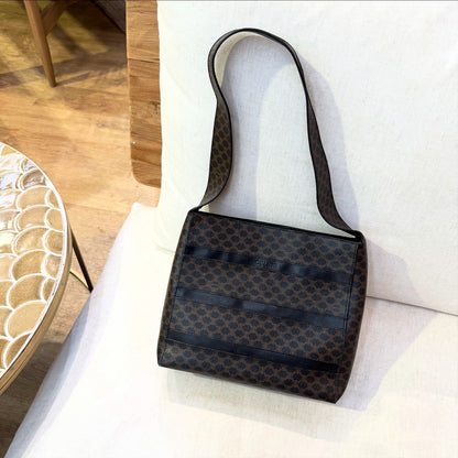 Celine Macadam Coated Canvas Shoulder Bag