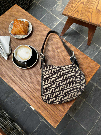 Fendi Zucchino Canvas Oyster Bag