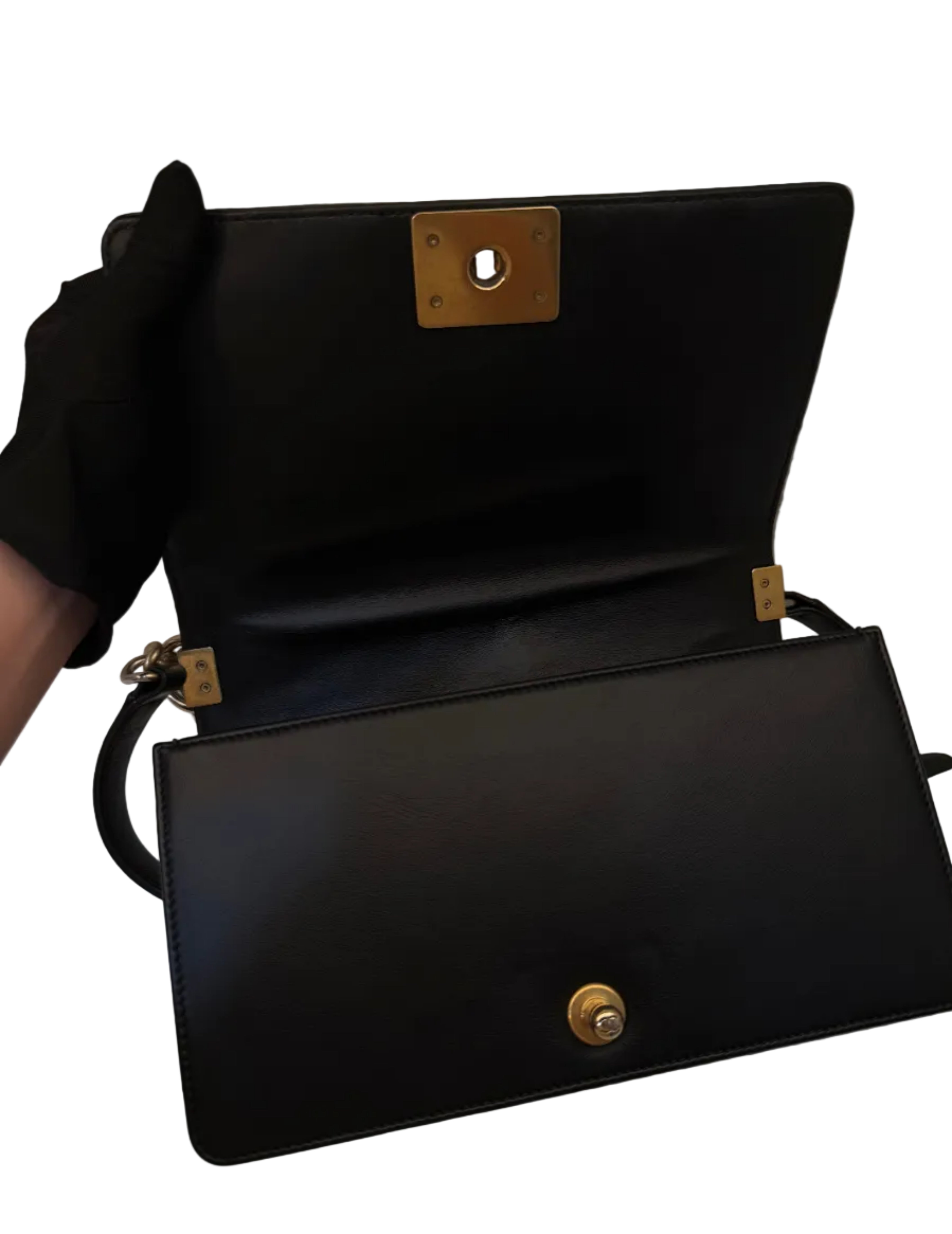 Chanel Boy Old Medium Black lambskin GHW