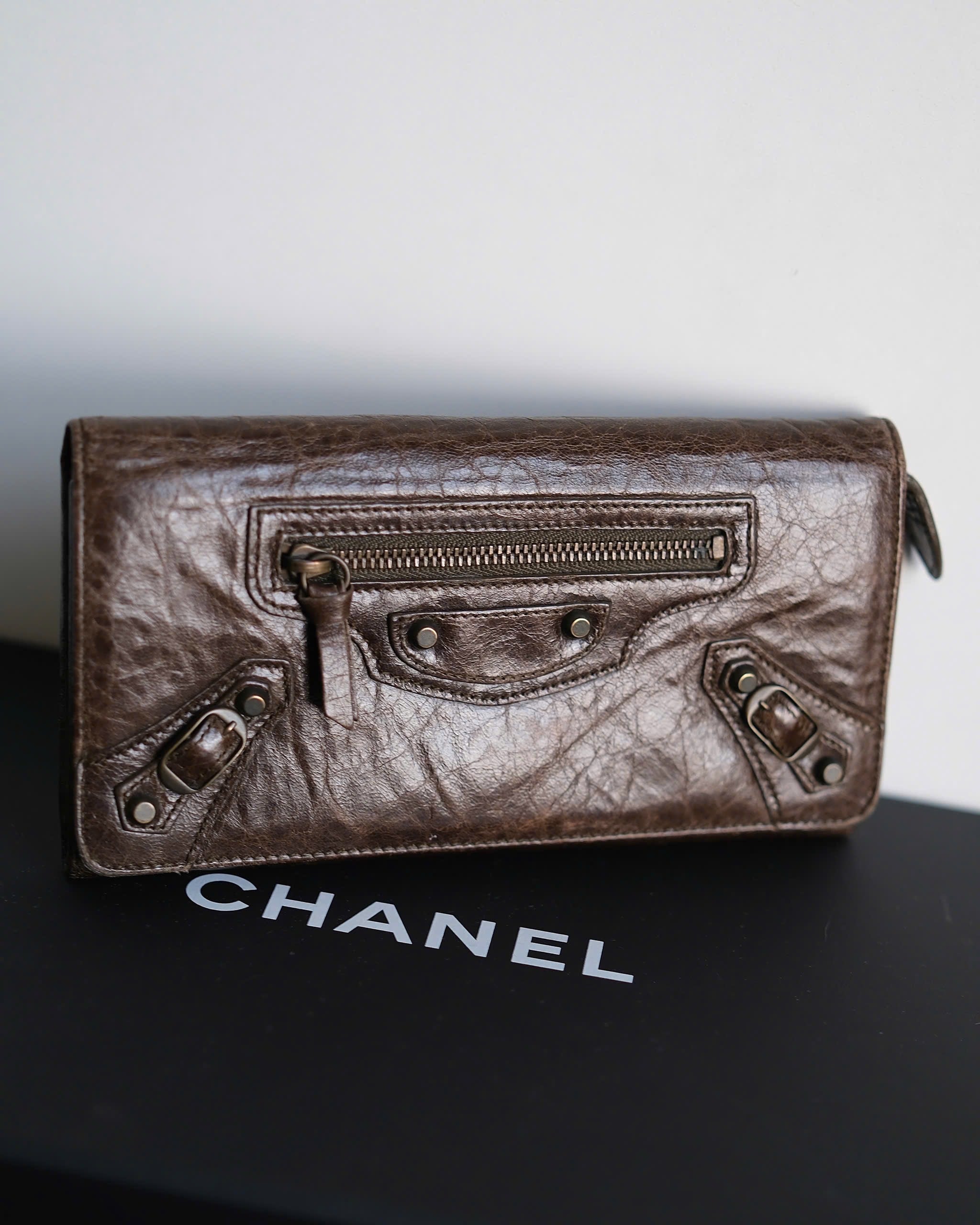 Balenciaga Le City Money Long Wallet in Brown