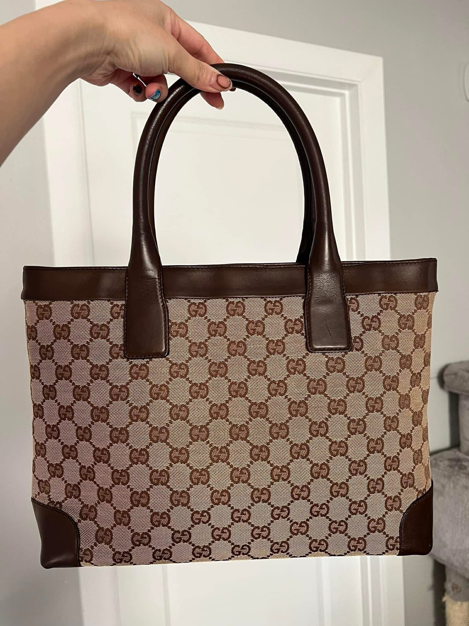 (Reserved) Gucci GG Brown Monogram Canvas Tote Bag