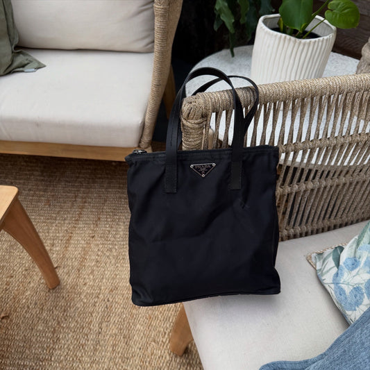 PRADA Black Nylon Tote Bag