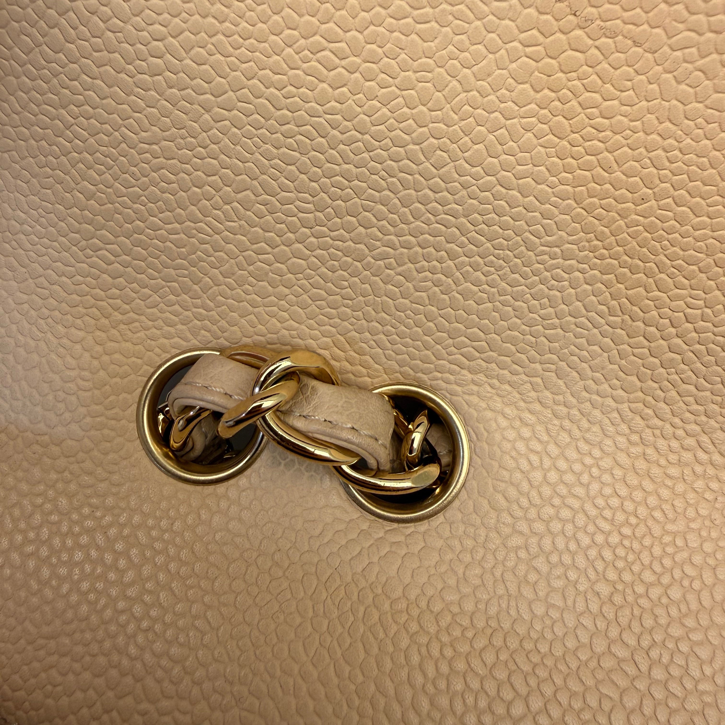 Chanel Classic Flap Jumbo Beige Caviar Bag