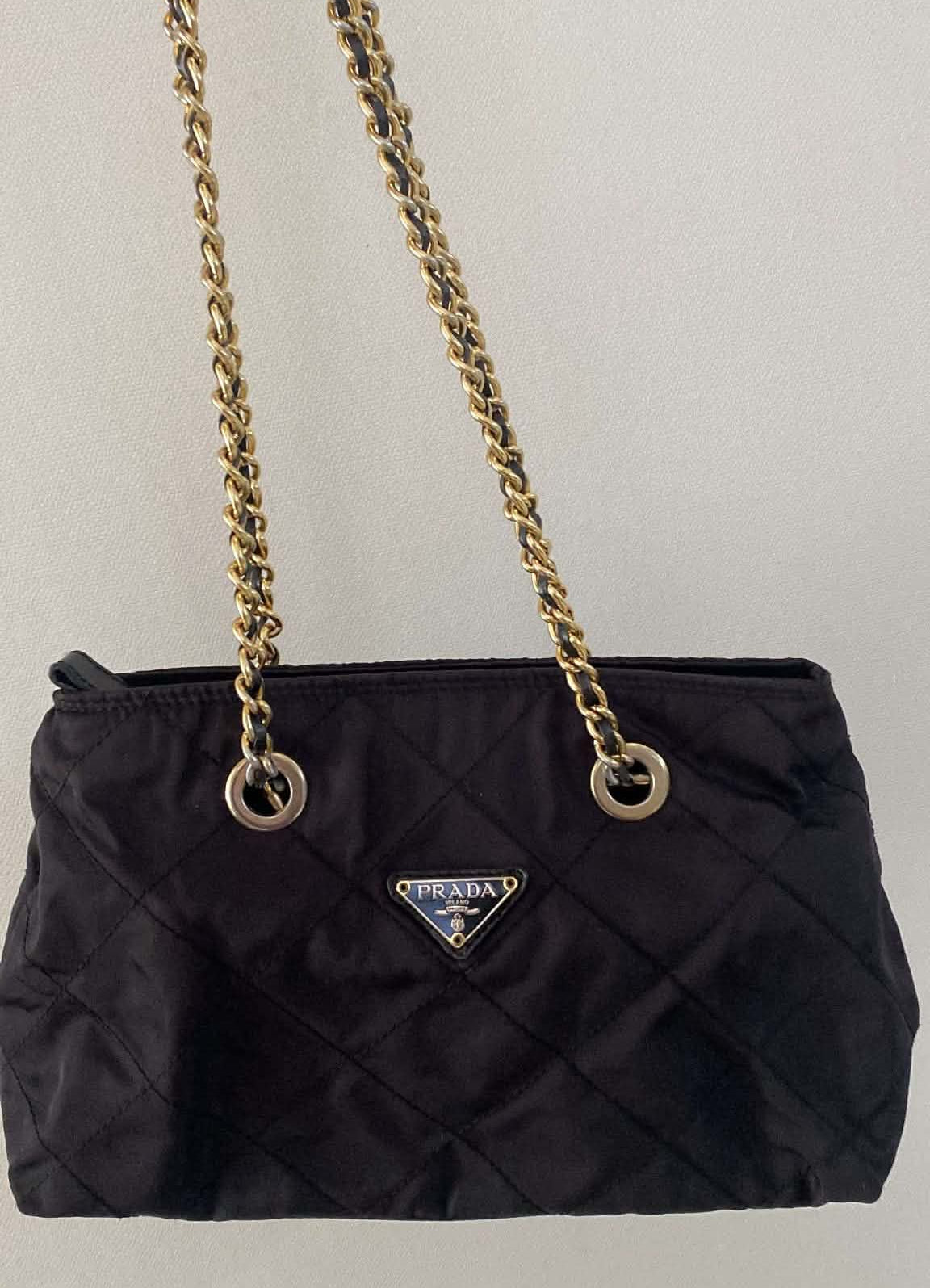 PRADA Quilted Tessuto Nylon Chain Shoulder Bag