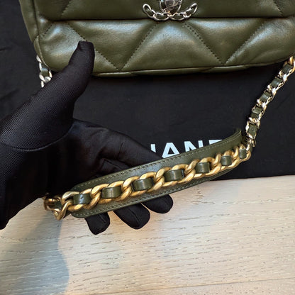 Chanel 19 Flap in Olive Green Lambskin