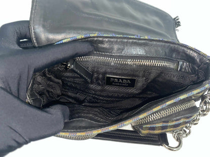 Prada Multicolor Plaid Wool Small Evening Bag