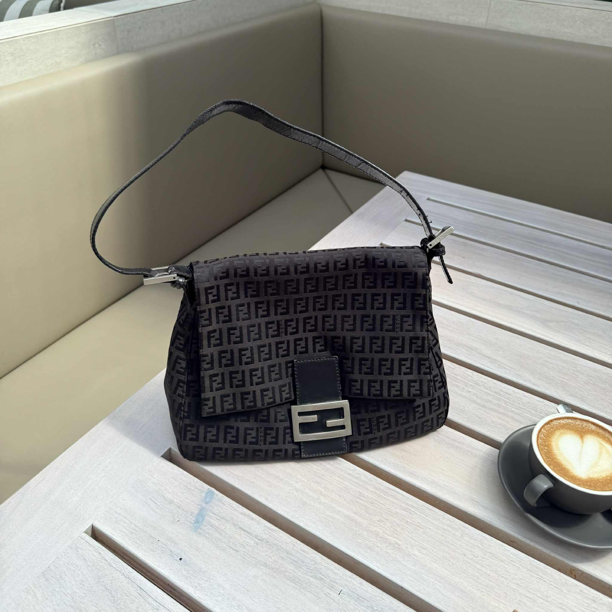 Fendi Zucca Print Mamma Baguette Shoulder Bag