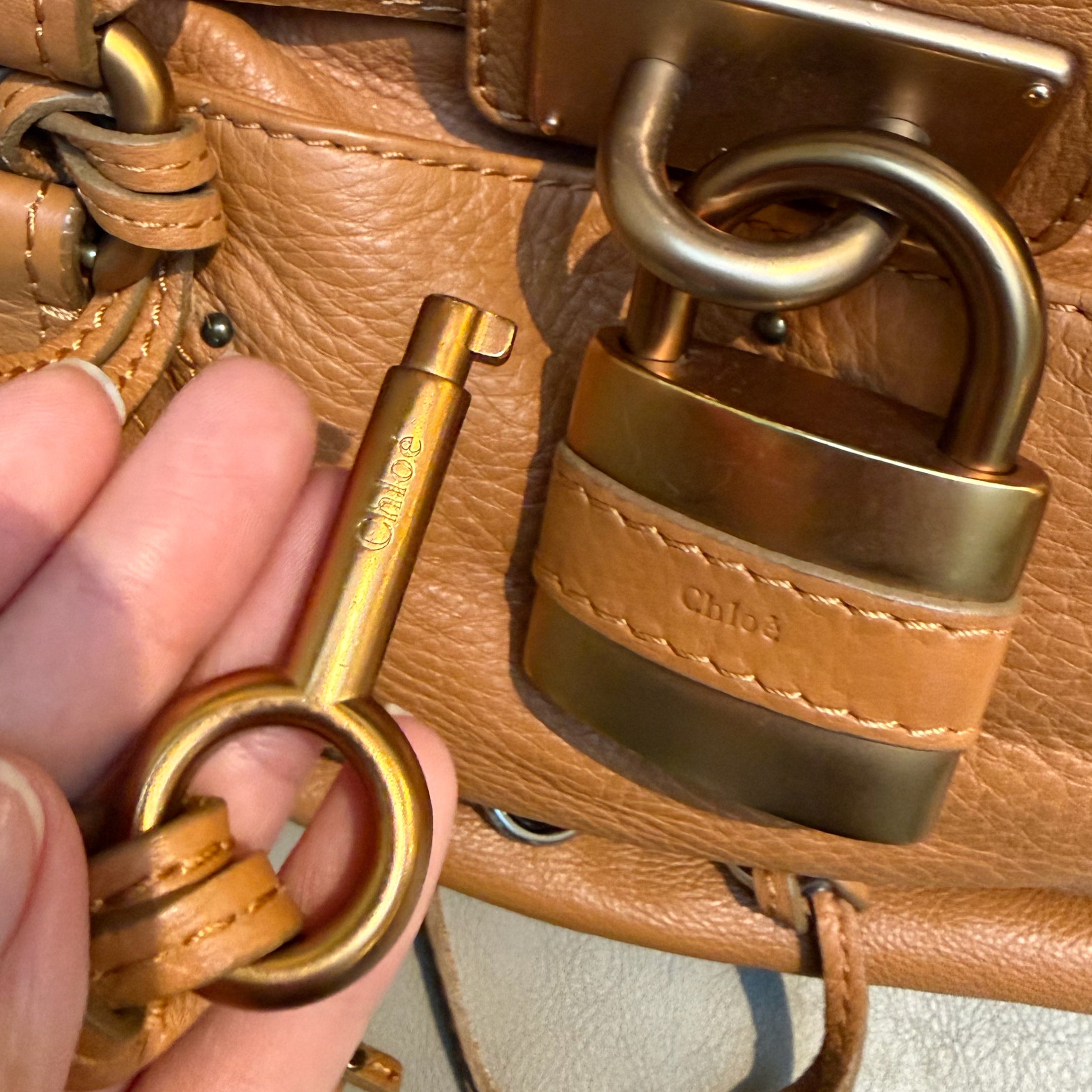 Chloé Calfskin Paddington Satchel Brown