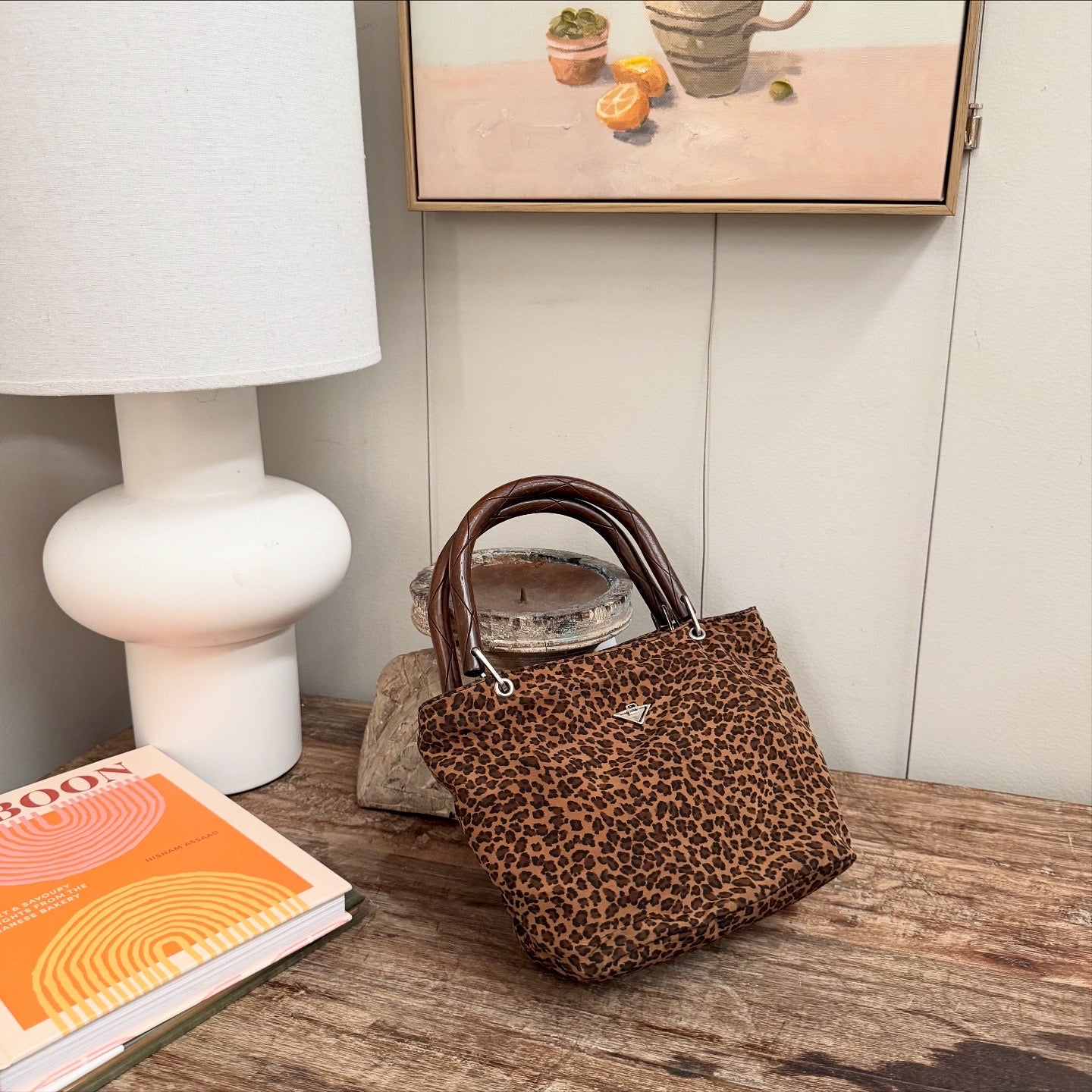Bottega Veneta Leopard Print Hand Bag