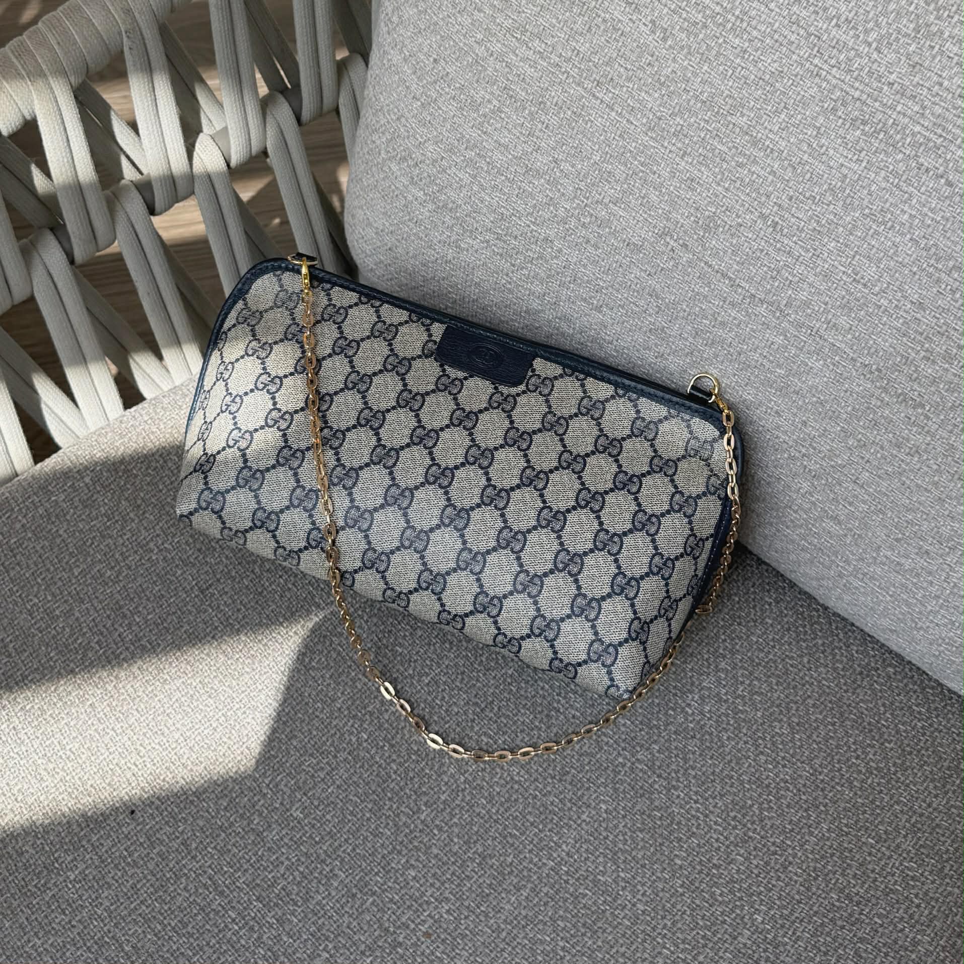 Gucci GG Supreme Navy Blue Pochette