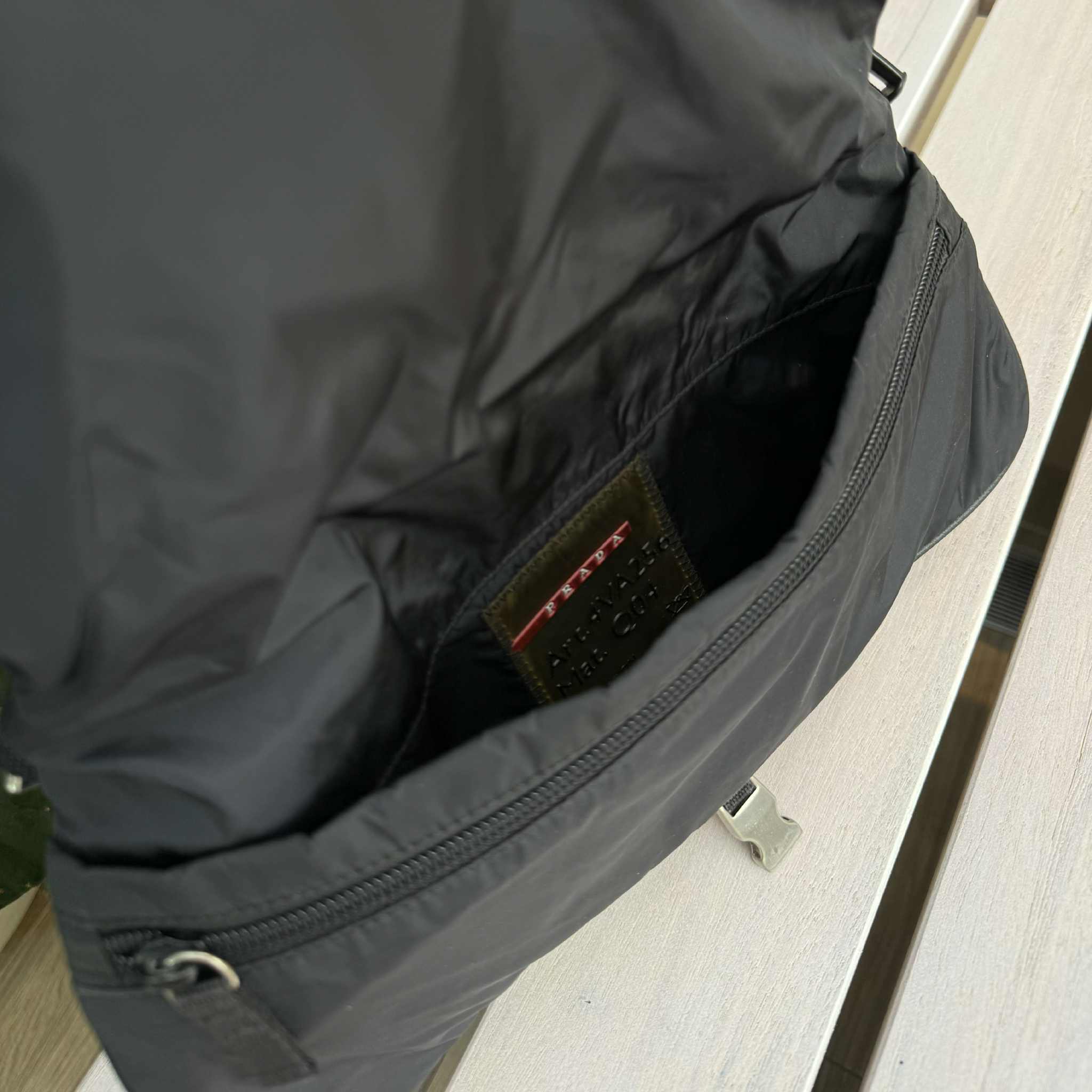 Prada Linea Rossa Black Nylon Shoulder Bag