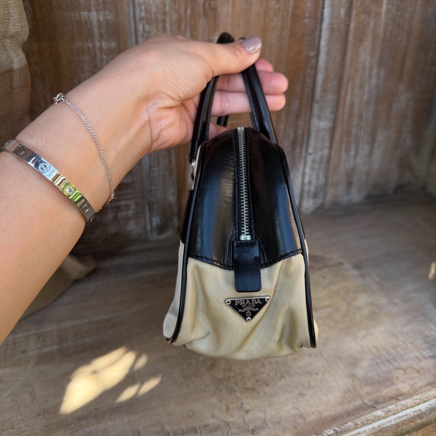 Prada Vintage Nylon Hand Bowling Bag
