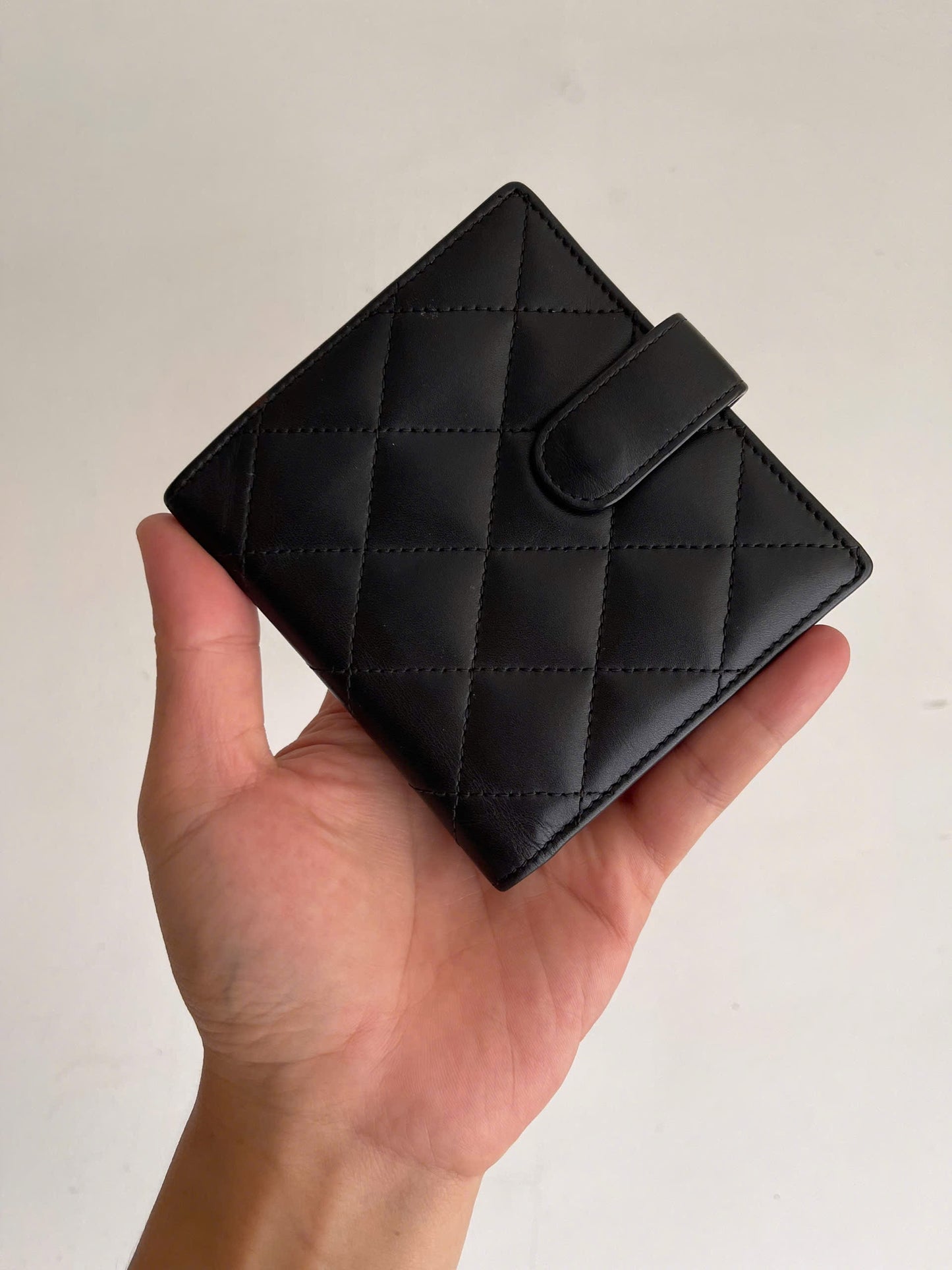 Chanel Cambon Compact Wallet Purse Black