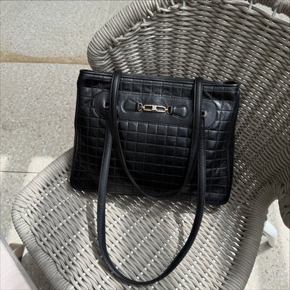 Celine Black Leather Shoulder Bag