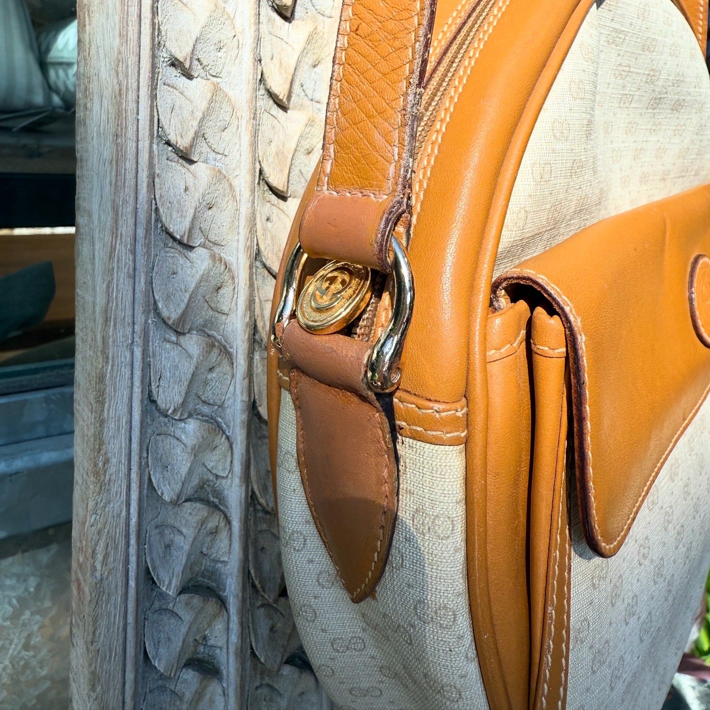 Gucci Vintage GG Canvas Crossbody Shoulder Bag