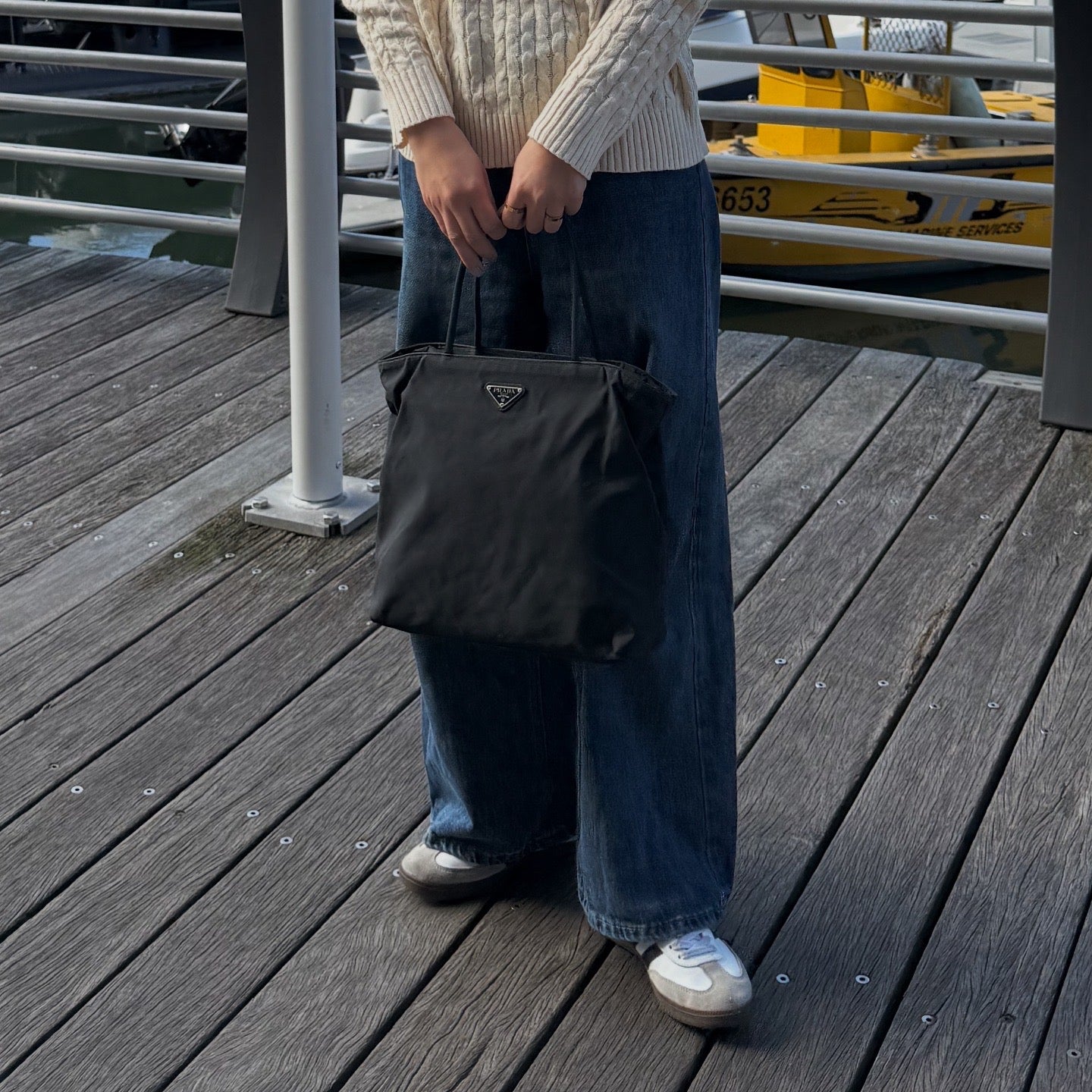 PRADA Black Tessuto Nylon Tote Bag