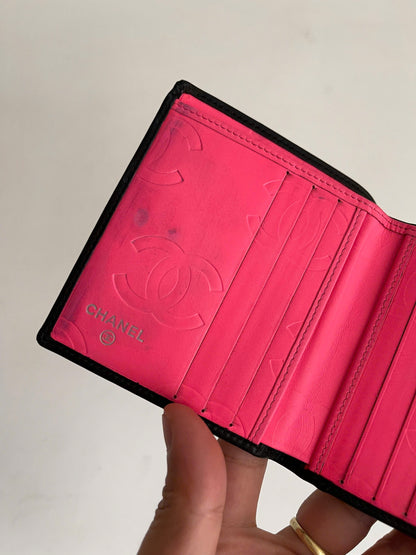 Chanel Cambon Compact Wallet Purse Black