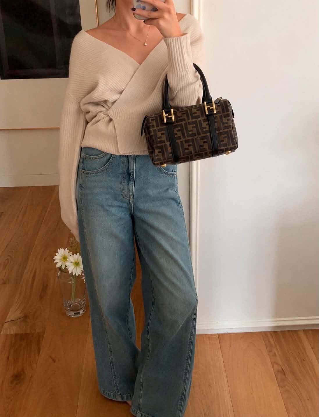 Fendi Zucca Canvas Boston Bag