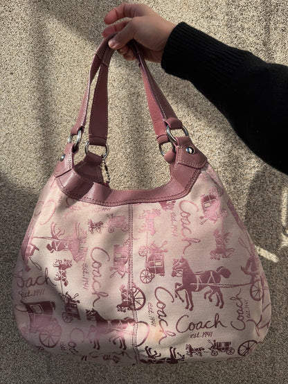 COACH SOHO LYNN HORSE & CARRIAGE LARGE HOBO BAG