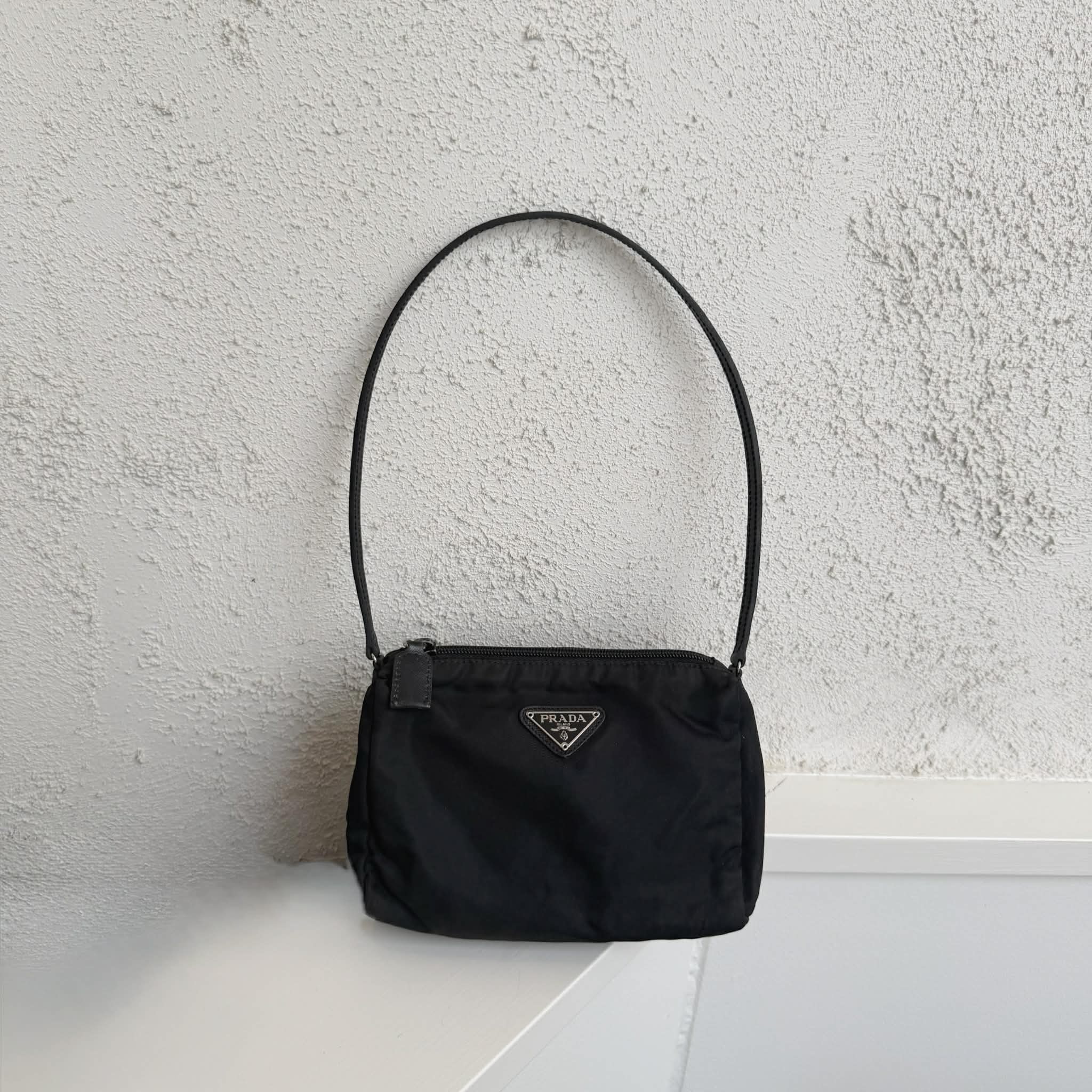 Prada Black Nylon Pochette Bag