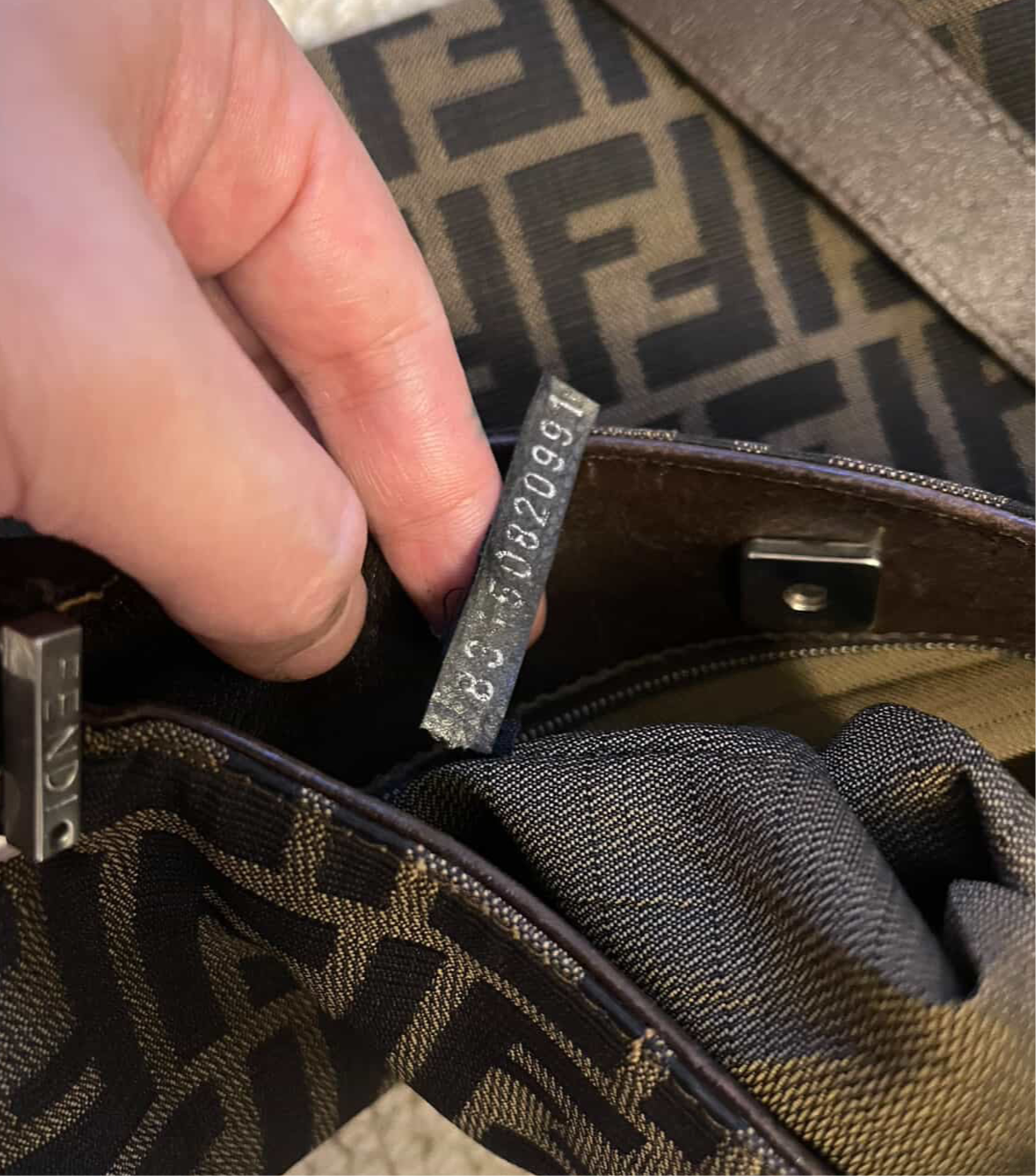 Fendi Zucca Canvas Shoulder Bag