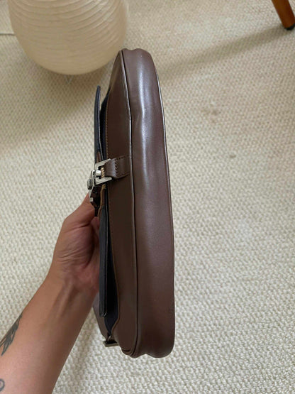 Gucci Vintage Navy Canvas & Brown Leather Jackie Bag