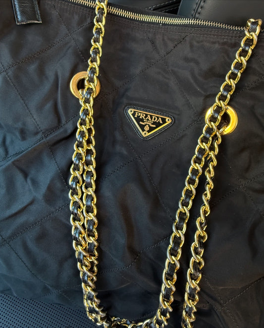 PRADA Chain Tote Shoulder Bag Vintage 1990s