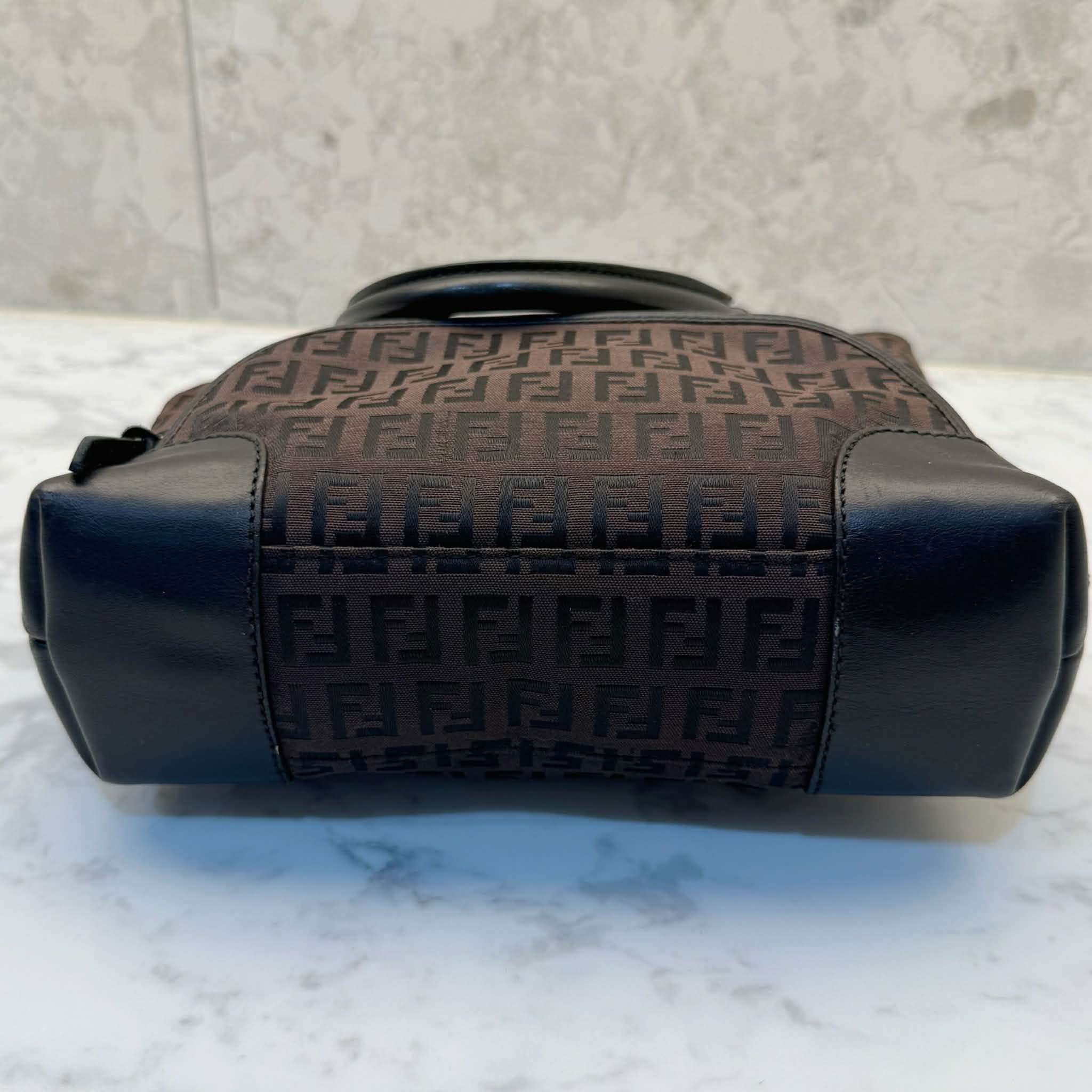 Fendi Vintage Chef Front Pocket Tote Zucchino Canvas Medium