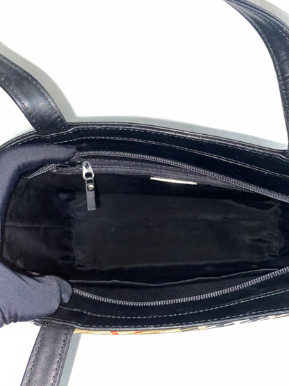Burberry Nova Check Canvas Trimmed Leather Shoulder Bag
