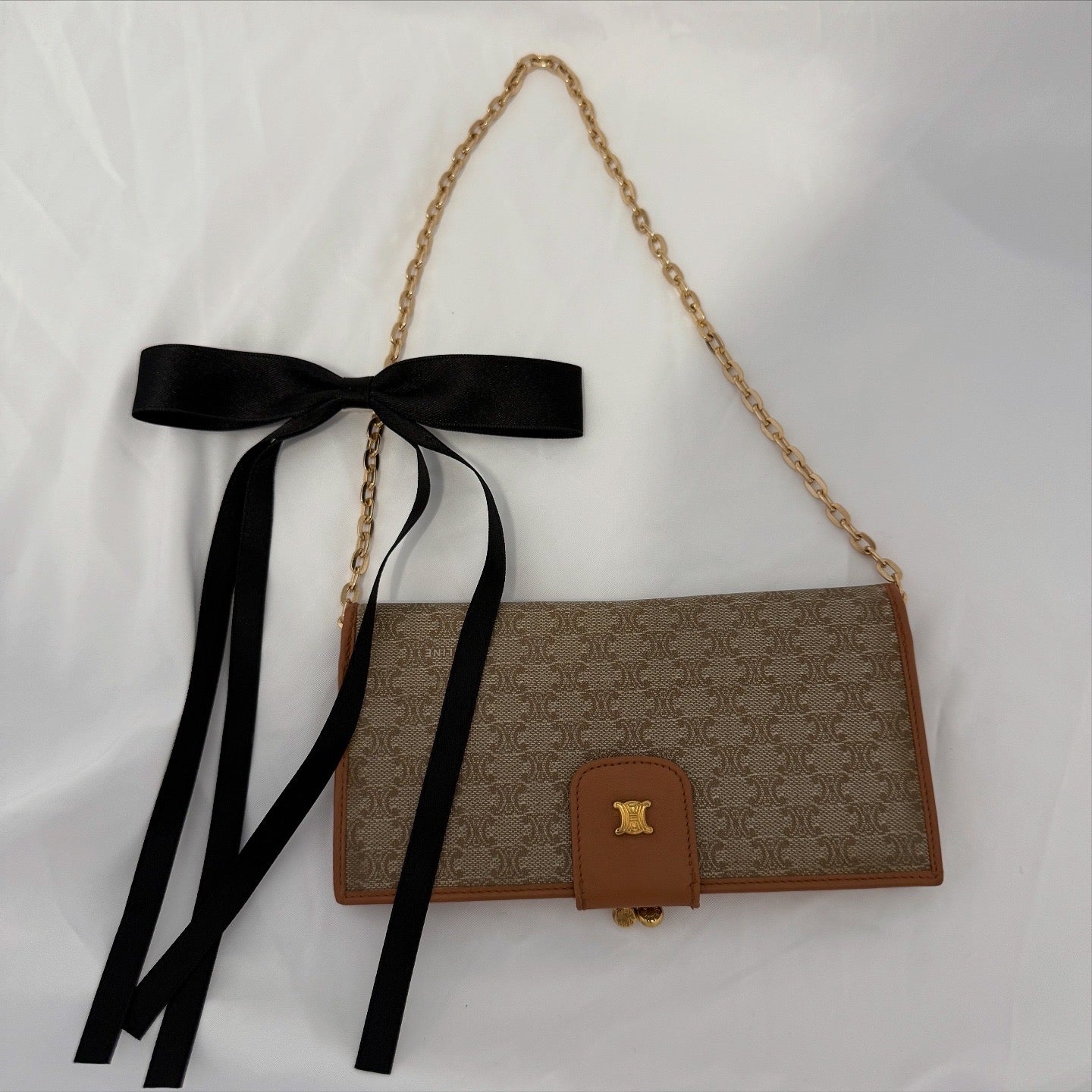 Celine Macadam Canvas Long Wallet Beige