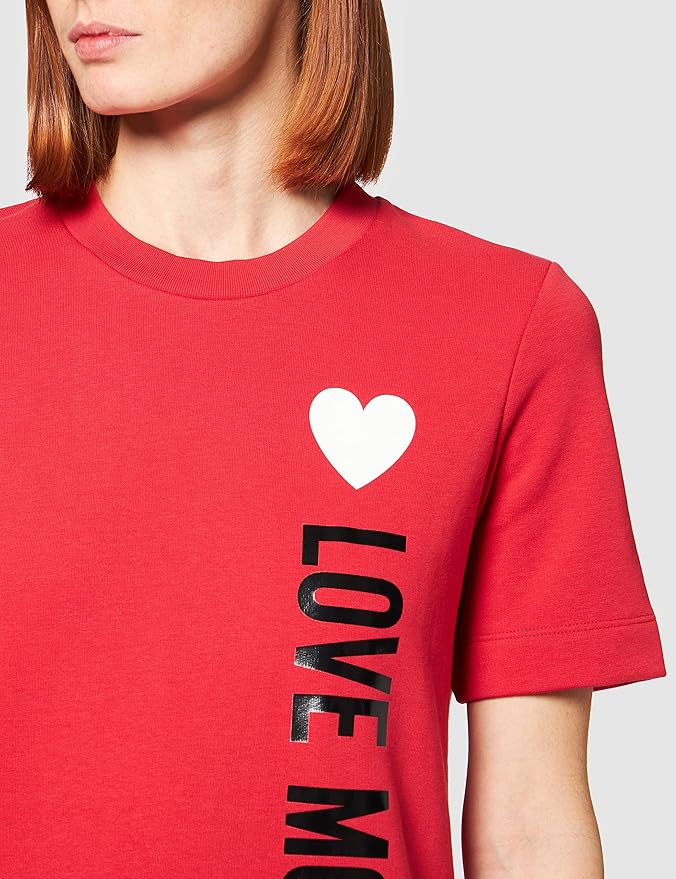 Love Moschino Dress with Stripe Logo & Heart Print